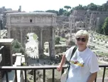 GLOBETROTTER : Traveling author visits the Roman forum in Italy. - PHOTO COURTESY OF VICKI LEÓN