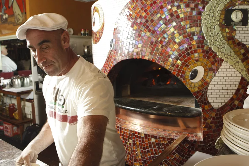 OCTOPUS MAN : Giuseppe DiFronzo’s boundless creativity extends to the new oven he designed to prepare his exquisite Italian fare. - PHOTO BY STEVE E. MILLER