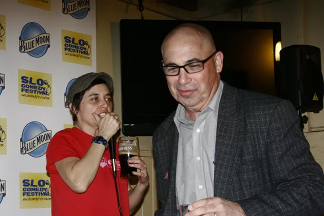 DRUNK COMICS : At Spike’s Pub, the “poisoned show” encouraged comedians to take the stage under the influence. Leah Mansfield and Sid Davis were definitely that. - PHOTOS BY NICK POWELL