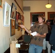 WOWZA : “Mincing Words” is chock-full of so much awesome art that I was shocked into a silly stupor of dumb poses. Luckily it’s on display at Linnaea’s Café through September, so y’all can see it, too. - PHOTO BY LENA RUSHING