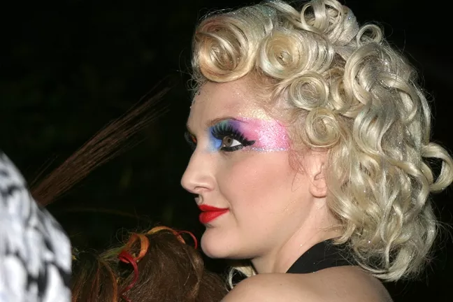 PERFECT ‘40S CURLS : Christy Lynn Nelson models hair design by SLO Beauty College student Evan Sears whom Gustavo Felix assisted. - PHOTO BY GLEN STARKEY
