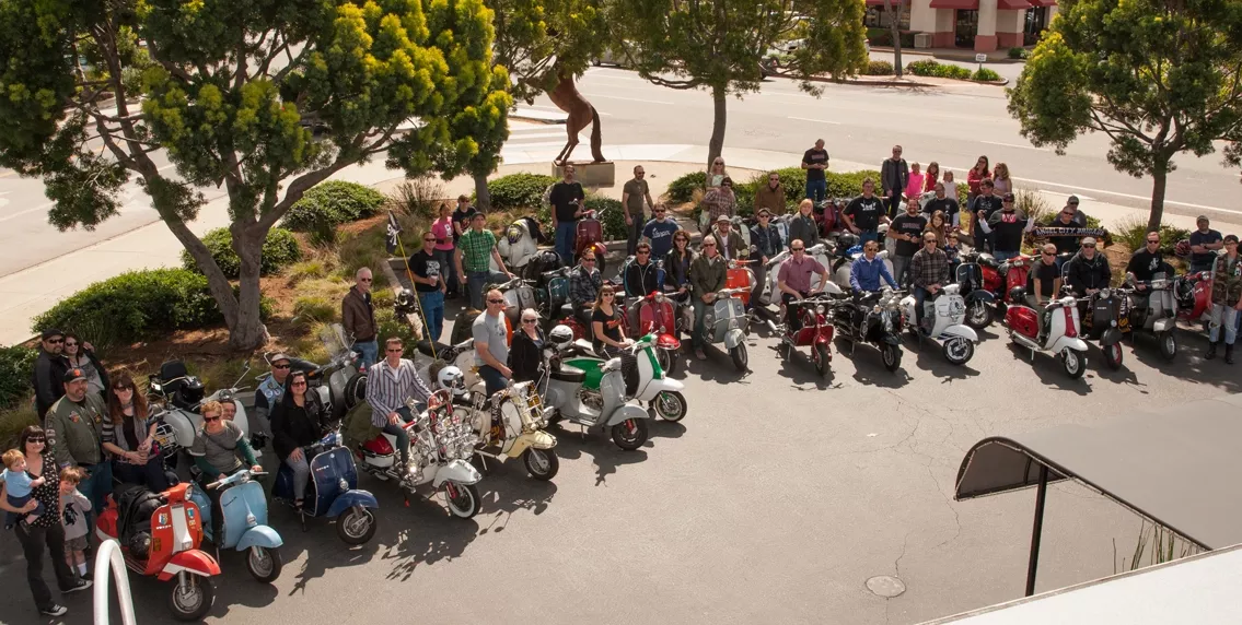 THE GANG’S ALL HERE: Dozens of vintage scooter enthusiasts will ride around SLO County over the weekend during The Rides of March vintage scooter rally. - PHOTO COURTESY OF THE RIDES OF MARCH
