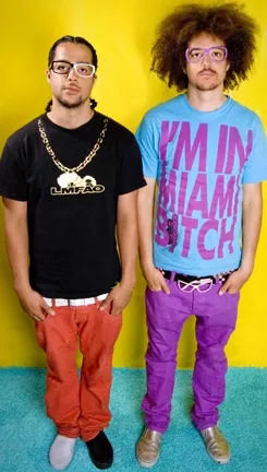 STYLE MASTERS : Sky Blu and Redfoo of LMFAO drop their electro-hip-hop beats on Avila Golf Resort on May 27. - PHOTO COURTESY OF LMFAO