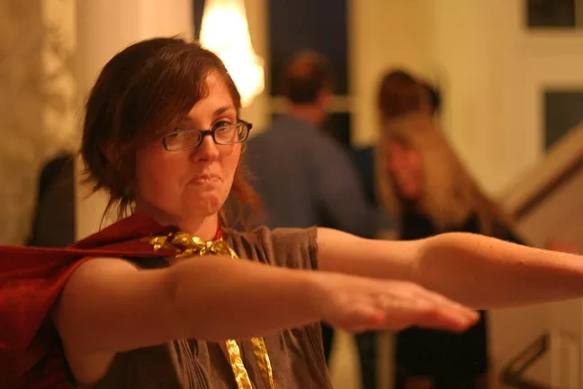 ICARUS TAKES WING : San Louie editor Ashley Schwellenbach, who’s also New Times Art Editor, launches her new magazine at the Sanitarium last Friday, Aug. 6. - PHOTO BY GLEN STARKEY