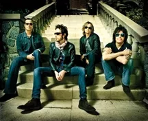CIGARETTE! AT LEAST IT’S NOT HEROIN! : Stone Temple Pilots, with their notorious frontman Scott Weiland (second from left), play July 26 at the Mid-State Fair. - PHOTO COURTESY OF STONE TEMPLE PILOTS