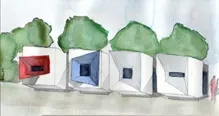 PLANNING FOR THE FUTURE : Expanded Poly Styrene structures can be built without regard to the angled limitations of wood—plus, termites can’t eat them. - IMAGES COURTESY DOMU DESIGN