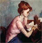 GIRL WITH SEWING MACHINE: “American Scene: The Arthur and Marilynn Rosenberg Collection” hangs at the San Luis Obispo Museum of Art (SLOMA) through March 31. An opening reception will take place during Art After Dark on Friday, March 1, from 6 to 9 p.m. A members-only exhibition tour with the curator and collectors will take place at 5 p.m. prior to the reception. The museum is at 1010 Broad St. in downtown SLO; hours are 11 a.m. to 5 p.m. every day but Tuesday. Visit sloma.org for more info. - ARTWORK BY MOSES SOYER, COURTESY OF SLOMA