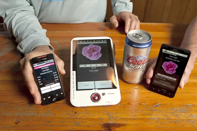 HI-TECH HOOCH SLINGER : A locally produced app allows users to remotely buy drinks for friends, who can redeem them at participating bars like McCarthy’s, Bull’s, Mo/Tav, Frog and Peach, and The Library. - PHOTO BY STEVE E. MILLER