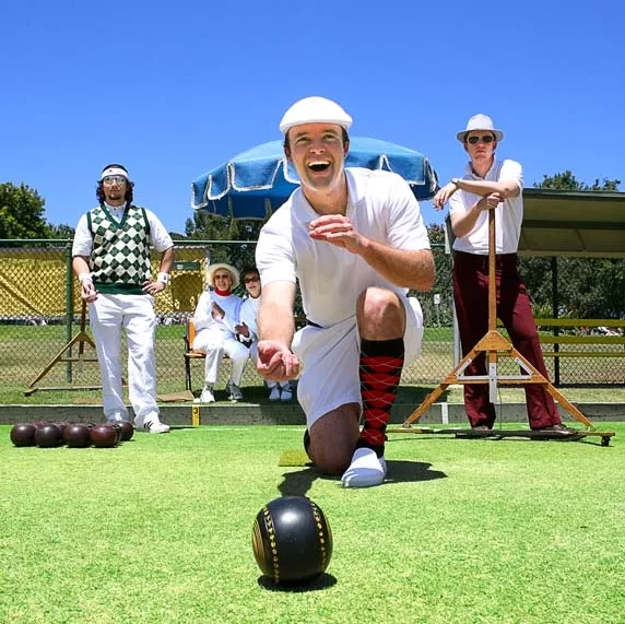 BOWLING, ANYONE? : Humorous band Devastating Karate rolls out their cowpunk honky tonk on Sept. 6 at Frog and Peach. - PHOTO COURTESY OF DEVASTATING KARATE