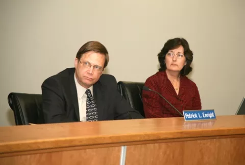 NOTHING WRONG : Atascadero City Attorney Patrick Enright (left) and City Clerk Marcia Torgerson (right) maintain that the city has not violated any public records acts. - PHOTO BY JESSE ACOSTA