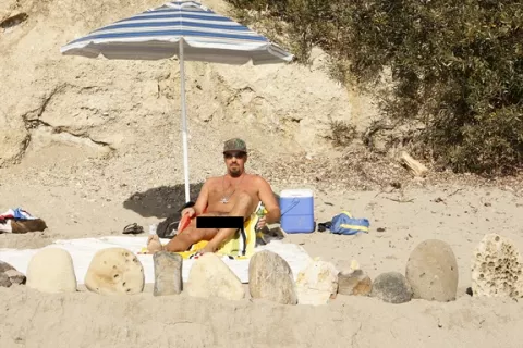 mediterranean beach topless voyeur