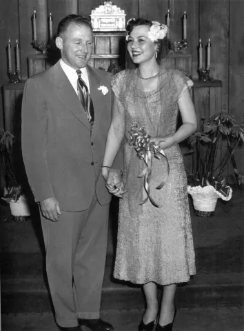 CHRISTMAS BRIDE: Alex and Phyllis Madonna were married on Dec. 28, 1949 at the Little Church of the West in Las Vegas.