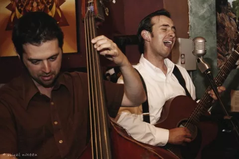SING IT, JODY! : The Johnny Starlings, fronted by Jody Mulgrew (right), play Linnaea's Cafe on Sept. 23, for a rare un-pass-the-hat show. This one will set you back $10 for tickets (available in advance at the cafe ). - PHOTO BY ABIGAIL NOVEEN RICKERTSEN