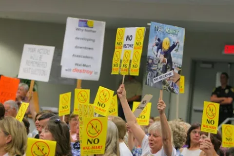 VERY VOCAL : Atascadero residents rally against Wal-Mart - PHOTO BY CHRISTOPHER GARDNER