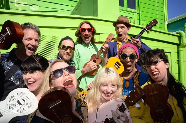TWEE STRINGS: On Jan. 29, the hilarious Wellington International Ukulele Orchestra plays the Cohan Center of the Performing Arts Center, covering pop classics with ukes. - PHOTO COURTESY OF THE WELLINGTON INTERNATIONAL UKULELE ORCHESTRA