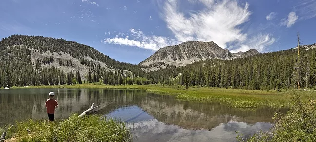 FISH ON: Grass Lake, like many of the lakes outside of Bishop, is a spot where anglers like to fish for trout. - PHOTO BY CAMILLIA LANHAM