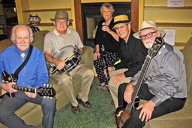 JAZZ PALS: The Amigos Swing & Jazz Band plays the next Basin Street Regulars hot jazz concert on Nov. 20, in the Pismo Vets Hall. - PHOTO COURTESY OF THE AMIGOS SWING & JAZZ BAND