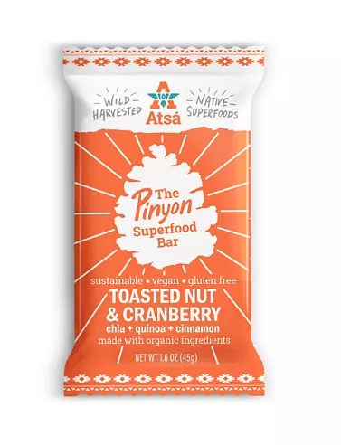 A NEW CRUNCH The Pinyon Superfood Bar is not only made with all natural ingredients but it's also made sustainably. - PHOTO COURTESY OF ATSÁ FOODS