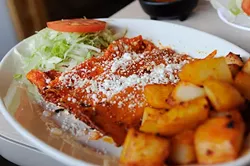 Enchiladas Mexicanas at Birrieria Diaz in Bethany, Monday, March 9, 2015. - GARETT FISBECK