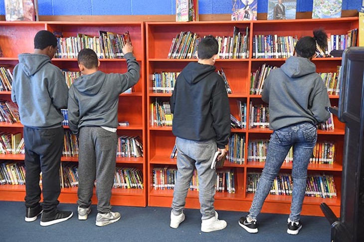 Students in the library at Justic Alma Wilson Seeworth Academy South Campus, 3806 N. Prospect Avenue, Oklahoma City, 1-13-16. - MARK HANCOCK