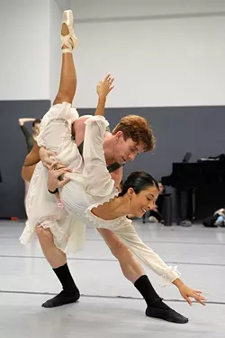 Callye Crespo and Walker Martin during a rehearsal of the Nutcraker in Oklahoma City, Sunday, Nov. 21, 2014. - GARETT FISBECK