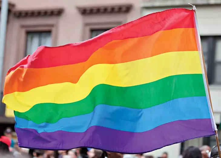 Rainbow Flag on the Pride Parade in New York City - BIGSTOCK