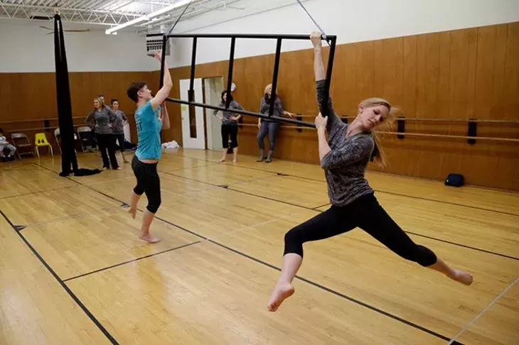Dancers with the Perpetual Motion dance group rehearse at Oklahoma Contemporary in Oklahoma City, Monday, Jan. 5, 2015. - GARETT FISBECK