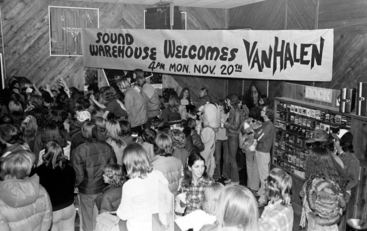 Van Halen during a rare in-store appearance at Sound Warehouse on North May Avenue in November 1978. (Rich Galbraith / Provided)
