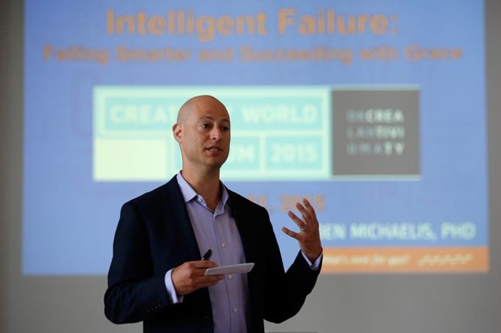 Dr. Ben Michaelis presents his workshop, Intelligent Failure:  How to Use Failure in your Creative and Personal Endeavors" during the Creativity World Forum at the Civic Center in Oklahoma City, Tuesday, March 31, 2015. - PHOTO BY GARETT FISBECK