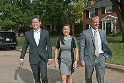 Democratic candidates from left, John Handy Edwards, Cyndi Munson and Collin Walke, photographed in the Crown Heights neighborhood. (Mark Hancock)