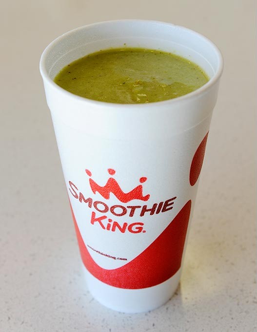 Vegan mango kale smoothie at Smoothie King in Oklahoma City, Wednesday, Dec. 23, 2015. - GARETT FISBECK