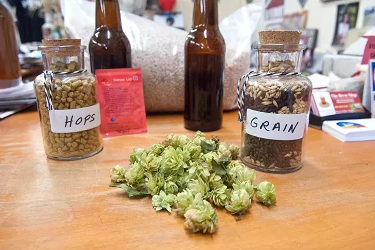 The stuff of great brewing: hops, Grains, Bottles, and yeast at The Brew Shop. (Mark Hancock)