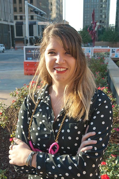 Cayla Lewis, who traveled to World Creative Forum this year, photographed in Downtown OKC.  mh