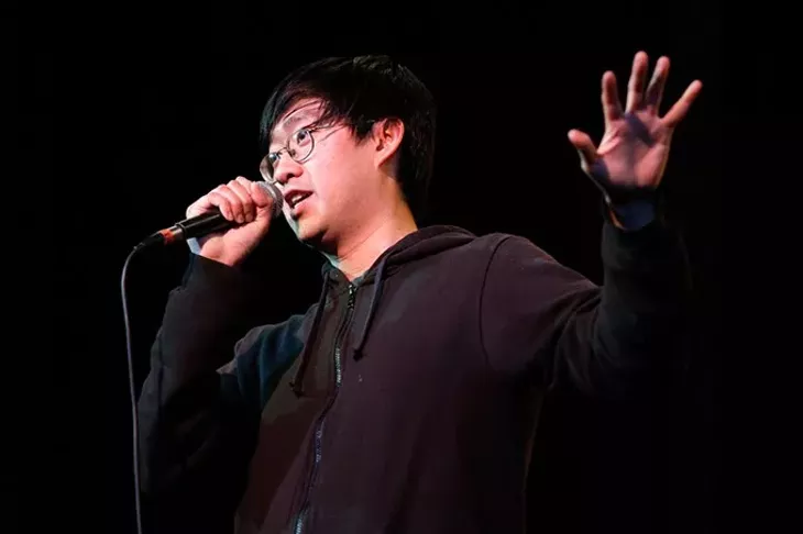 Comedian James Nghiem performs at the Sooner Theatre during Norman Music Festival, Thursday, April 23, 2015. (Garett Fisbeck)