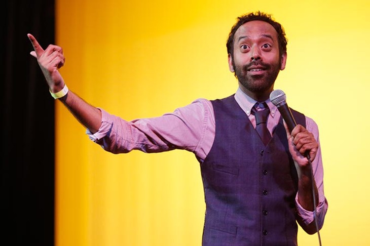 Comedian Paul Varghese performs at the Sooner Theatre during Norman Music Festival, Thursday, April 23, 2015. (Garett Fisbeck)