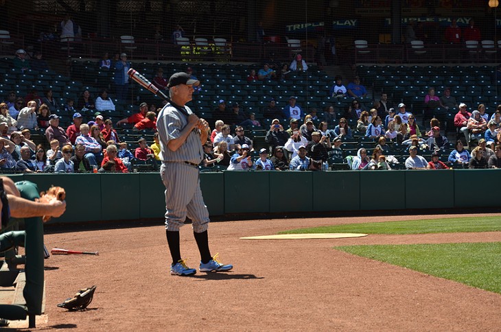 Mark Harmon prepares to bat at a charity baseball game in 2011 in Oklahoma City. - Photo provided