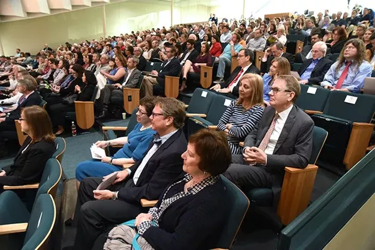 A nice size crowd attending Placemaking Conference 2015 event held in the Catlett Music Center at O.U. Monday Morning. - MARK HANCOCK