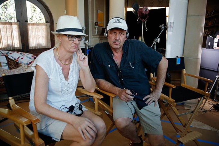 Producer Ann McElhinney and Director Nick Searcy on the set of the film Gosnell in Oklahoma City, Tuesday, Sept. 22, 2015. - GARETT FISBECK
