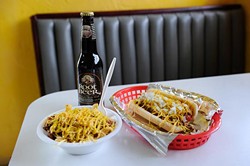 Chili dog, frito chili pie, and a root beer at Mighty Dog in Oklahoma City, Thursday, Jan. 29, 2015. - GARETT FISBECK