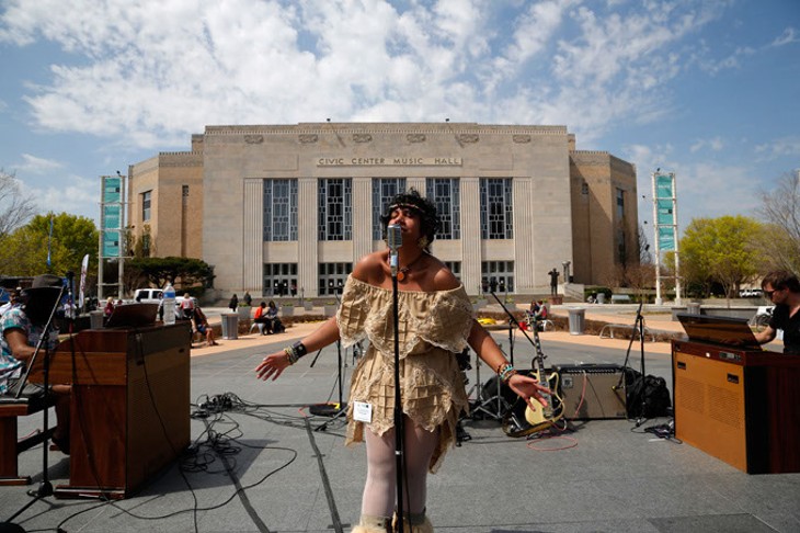 Bowlsey performs during the Creativity World Forum at the Civic Center in Oklahoma City, Tuesday, March 31, 2015. (Photo by Garett Fisbeck)