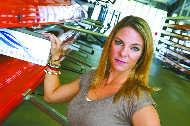 Kristy Fleshman likes to row in her spare time at the Chesapeake rowing facility. Photo/Shannon Cornman - SHANNON CORNMAN