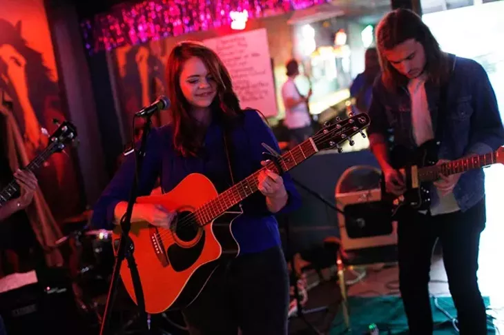 Autumn Ray performs at the Blue Bonnett Bar during Norman Music Festival, Thursday, April 23, 2015. (Garett Fisbeck)