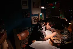 Klair Larason works on a piece for Momentum OKC (Oklahoma Visual Arts Coalition / Provided)
