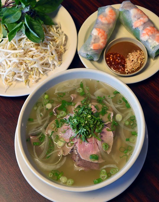 P1, Rice Noodle Soup with steak, Brisket, Tripe, Tendon, Flank and Fatty Flank at Pho Hieu, 11-5-15. - MARK HANCOCK