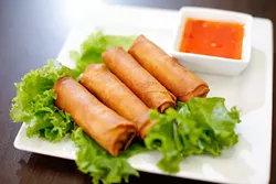 Egg rolls at Four J's Diner in Oklahoma City, Wednesday, Sept. 16, 2016. - GARETT FISBECK