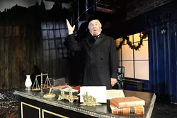 Christopher Bloch plays Scrooge in the Lyric Theatre's production of "A Christmas Carol" in Oklahoma City, Thursday, Dec. 3, 2015. - GARETT FISBECK