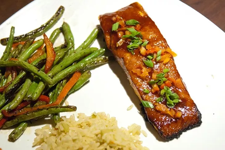 Asian Salmon dish at Pub W in Norman. mh