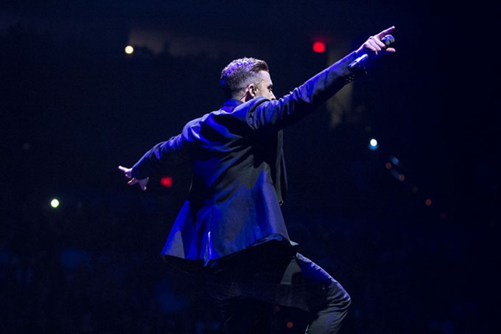 Justin Timberlake performs at the Chesapeake Energy Arena as part of his 20/20 Experience world tour, December 5th, 2014. (Steven Anthony Hammock)