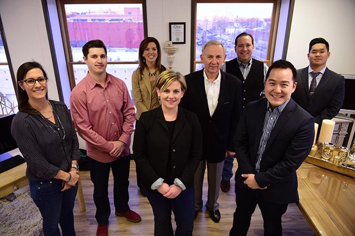 Awesome foundation trustees, from left, Lisa Mullen, Travis Stephens, Melissa Vincent, Julie Scott, Mickey Clagg, Mike Zserdin, Daniel Chae, and Andrew Hwang.  Not pictured are Veronica Pasfield, and Michael Winger.  mh