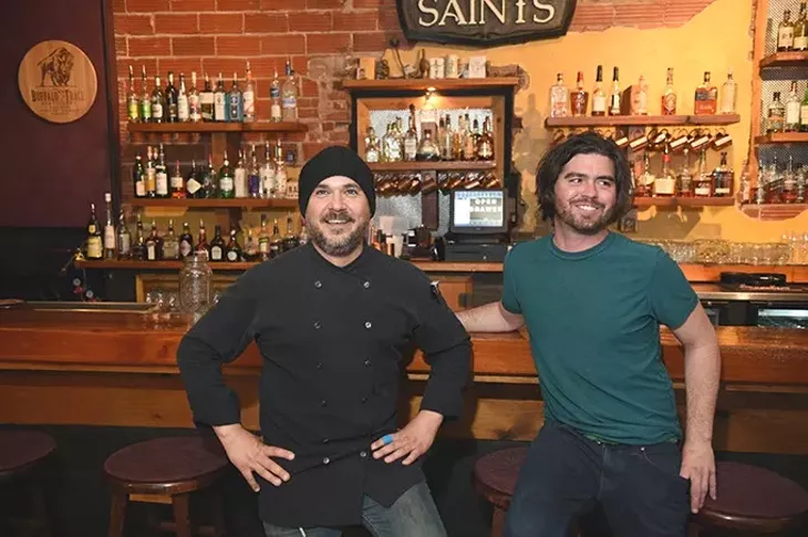 Left Guy Romo an Patrick Ireland at Saitns in the Plaza District. mh